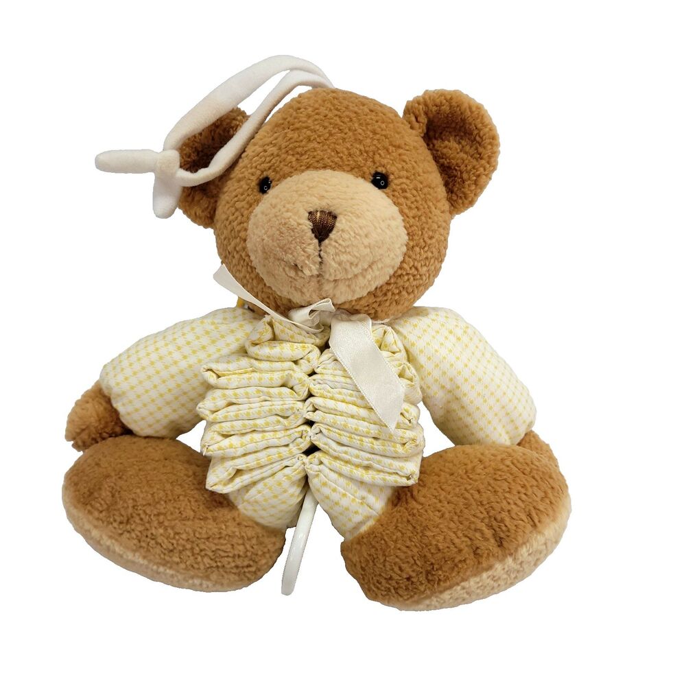 Carters Just One Year Crib Toy‎ 8" Musical Bear Plush Prestige Accordion Nylon